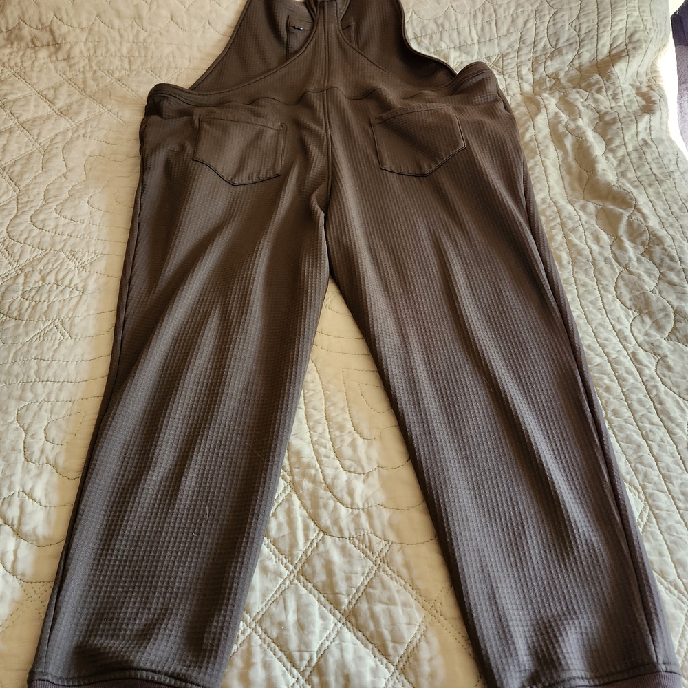 Swoveralls Khaki Women's Bib Overalls with  Pockets - Picture 3 of 5